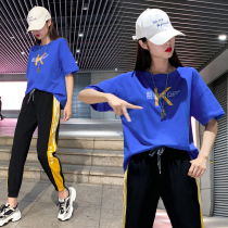 Short Sleeve Sports Suit Woman 2022 New Summer Korean version Fashion foreign air casual wear two sets of secondary school students