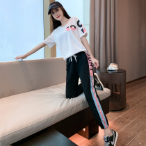 Short Sleeve Sportswear Suit Womens Summer Thin New Casual Stylish Little Sub Running a Two Sets Tide