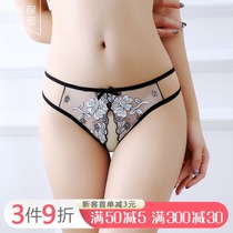 Sex underwear women can insert crotch underwear sexy low waist lace no trace passion hot thong T pants