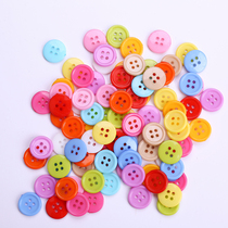 15mm color four-eye button childrens hand DIY stickers Joker resin button round clothes button button button