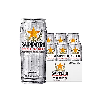 Sapporo三宝乐札幌啤酒650ML*6罐[70元优惠券]-寻折猪