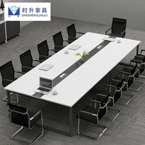 Black and white minimal modern paint table long tables rectangular training to negotiate tables and chairs combination support customization
