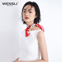 Wensli spring and summer silk scarf Mulberry silk small square towel Womens scarf mystery