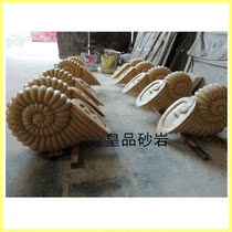 Sandstone water spray conch large fountain European fountain Outdoor waterscape sculpture FRP imitation copper factory direct sales