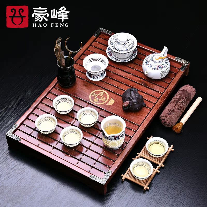 HaoFeng tea set solid wood tea tray tea tea tea table of a complete set of solid wood tea tray was kung fu tea set