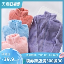 simboo Seavo winter cardigan coral velvet jacket female fleece warm thickened casual double-sided fleece jacket male