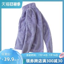 simboo autumn and winter cardigan coral velvet warm fleece coat female thickened cold hooded jacket male