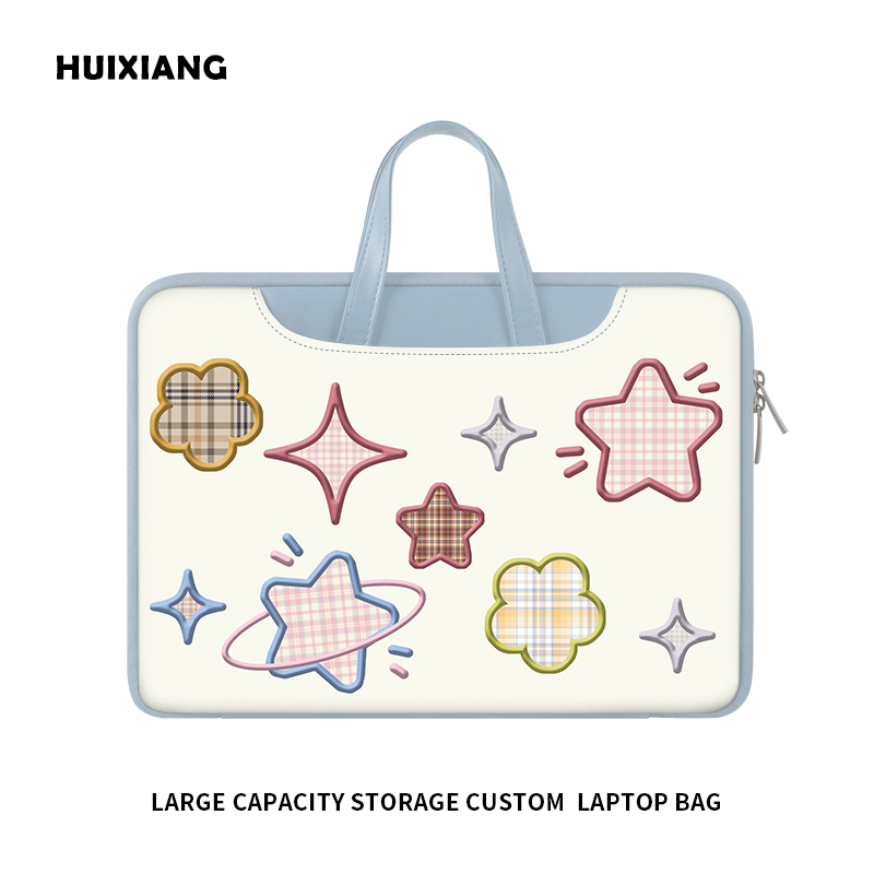 Huixiang Three-dimensional Embroidery Stars Laptop Bag Carry-on application Apple macbook15 point 6 inch small new air13 3 Huawei matebook Lenovo woman 14 liner bag p