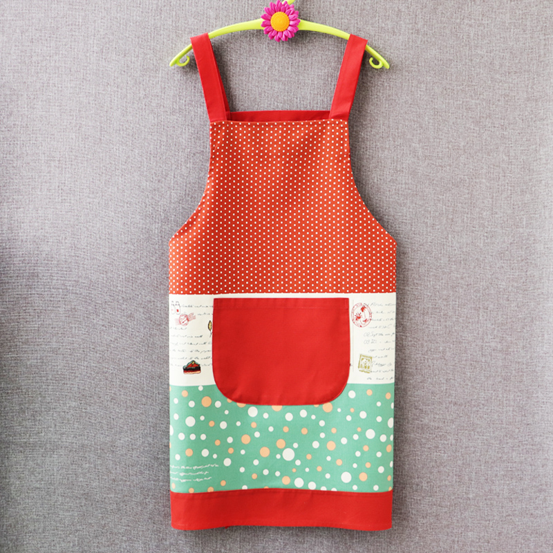 lovely japanese apron female fashion household creative kitchen korean pure cotton fabric simple strap personality small fresh