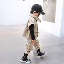 Boys  autumn tooling suit 2021 new male childrens foreign style spring and autumn handsome tide 2-5-6 years old 3 autumn childrens clothing