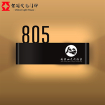Creative high-end hotel luminous door custom LED hotel room LED hotel room brand lamp