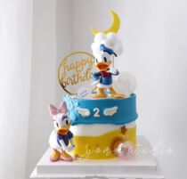 Cake decoration ornaments Donald Duck Nader Daisy scene birthday cake Doll Doll baking dessert table layout