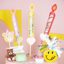 Bake cake decoration INS creative birthday candle shape color money set plug-in party dessert flag plug-in