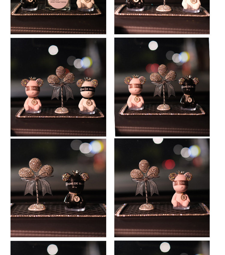 车内饰品摆件订制字母熊创档女汽车香薰摆件装饰用品