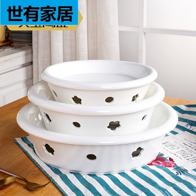 Pure white based alcohol lamp heating furnace Ming porcelain insulation fish dish plate of domestic large hotel creative plate