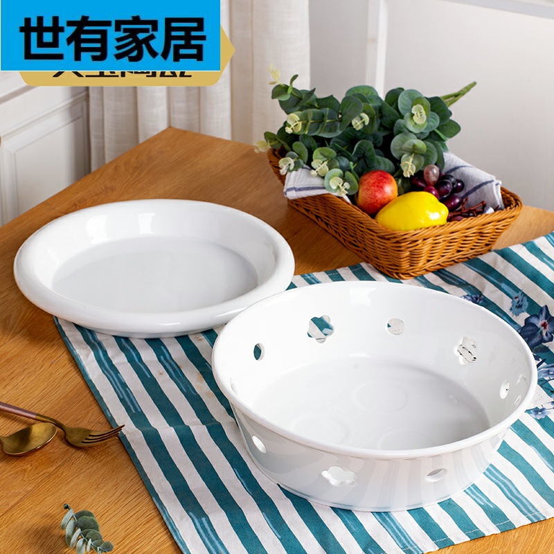 Pure white based alcohol lamp heating furnace Ming porcelain insulation fish dish plate of domestic large hotel creative plate