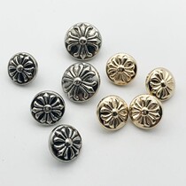 High-end Metal Buttons Fashion Crocole Retro Buttons Buttons Golden Silver Polish Black Lacquered Small Buttons