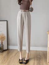 Card Its Color West Dress Pants Women Fall 2021 New Korean Version High Waist Display Slim Fit Slim Fit Pants Curl 90% Pants