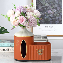 Nordic tissue box large living room light luxury wind creative home tea table dining table paper box remote control storage box