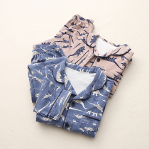 Childrens long-sleeved pajama suit spring and autumn thin section 2019 new boy boy home service two-piece lapel