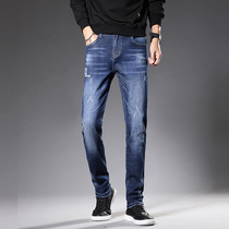 Autumn and Winter Men youth jeans straight tube loose casual trendy men 2019 new long pants men Korean trend