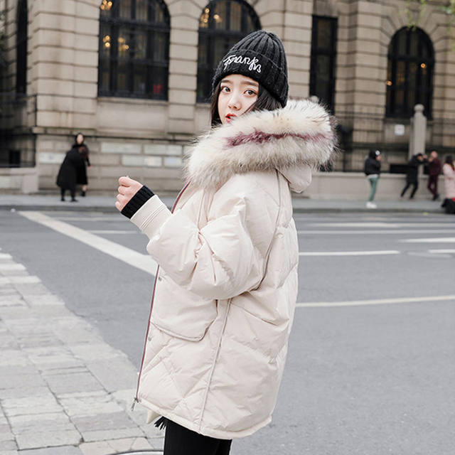 Down jacket women's mid-length cotton jacket 2019 new tide winter Korean loose cotton jacket bf jacket bread clothing Down jacket women's mid-length cotton jacket 2019 new tide winter Korean loose cotton jacket bf jacket bread clothing