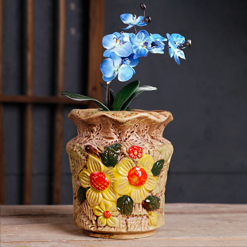 Fleshy flower pot special ceramic hand - made household the plants potted butterfly orchid clivia bracketplant flowerpot big Chinese wind