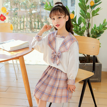  Childrens spring and autumn suit girls western style 2021 new JK Korean version of the net red college style fashionable big boy uniform skirt