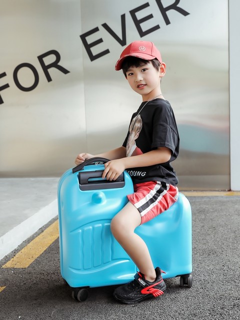DDOTO can mount children's trolley case 20 male riding travel box female universal wheel baby luggage 24 DDOTO can mount children's trolley case 20 male riding travel box female universal wheel baby luggage 24