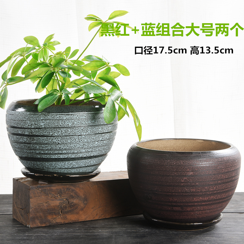 Flowerpot ceramic sale household clearance with contracted more than other small meat tray to heavy large creative orchid flower POTS