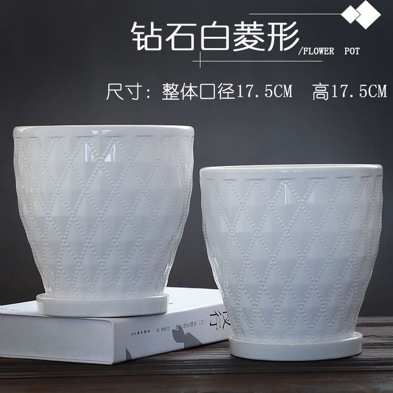 Flowerpot ceramic two a contracted white take tray was most creativity and other special offer a clearance, the Flowerpot