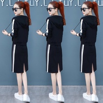 Spring style Temperament Skirt Suit One-piece Dress Dress Woman Dress 2019 New Spring Autumn Season Middle Long Clothing Dress With Two Sets of Acropolis Dress