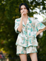 Pajamas womens summer thin cotton short-sleeved shorts two-piece set 2021 new summer home wear