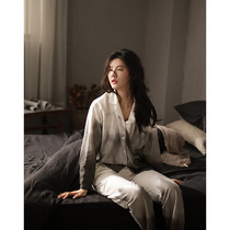 Pajamas spring and autumn women 2021 new fashion cotton long sleeve suit women autumn can wear autumn and winter home clothes