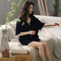 Pajamas women Summer thin sexy V collar fashion 2021 New Women summer short sleeve cotton home suit