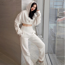 2021 early autumn new womens jacket sports suit hoodie loose sweater fried street net red explosion two-piece set