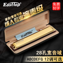Accented harmonica 28 holes imported sound Reed professional performance ABDEFG#C tuning polyphonic beginner adult musical instrument
