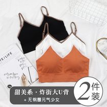 Breasted Girl Underwear Hair Care Period Girl Little Vest No Steel Ring Bra Thin section Wrapped Chest Junior High School Girl