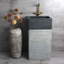 Marble column washbasin integrated floor standing outdoor art wash basin courtyard outdoor stone column Basin