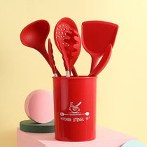 Silicone Shovel Kitchenware Pan Shovel Suit Kitchen Nonstick Pan Special Spade Spoon Shovel High Temperature Resistant Soup Spoon Leaking Spoon Home