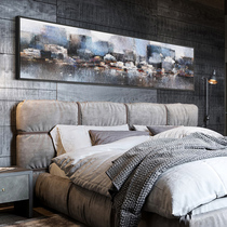 Modern Abstract Master Bedroom Bedside Hanging Painting Bedroom Decoration Painting City Building Mural Atmosphere Horizontal version Oil painting Living room Painting