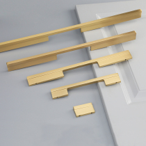 New Chinese style wardrobe cabinet drawer Nordic cabinet door handle Modern simple Gold light luxury pure brass handle
