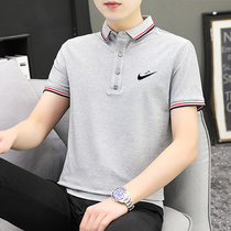 Official website tide brand summer short-sleeved t-shirt mens casual wild new trend breathable POLO shirt Korean slim T-shirt