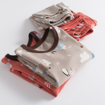 Childrens underwear set Spring and Autumn boys and girls middle children autumn clothes and autumn trousers cotton baby warm autumn winter warm autumn clothes set