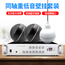 This world shield coaxial ceiling hanging ball sound Hanging ceiling ceiling speaker surface-mounted speaker Bluetooth amplifier set Special hot pot shop milk tea shop supermarket background music