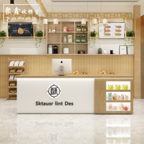 Cashier Simple modern dessert cake Milk tea shop bar Beauty salon reception desk Clothing store counter