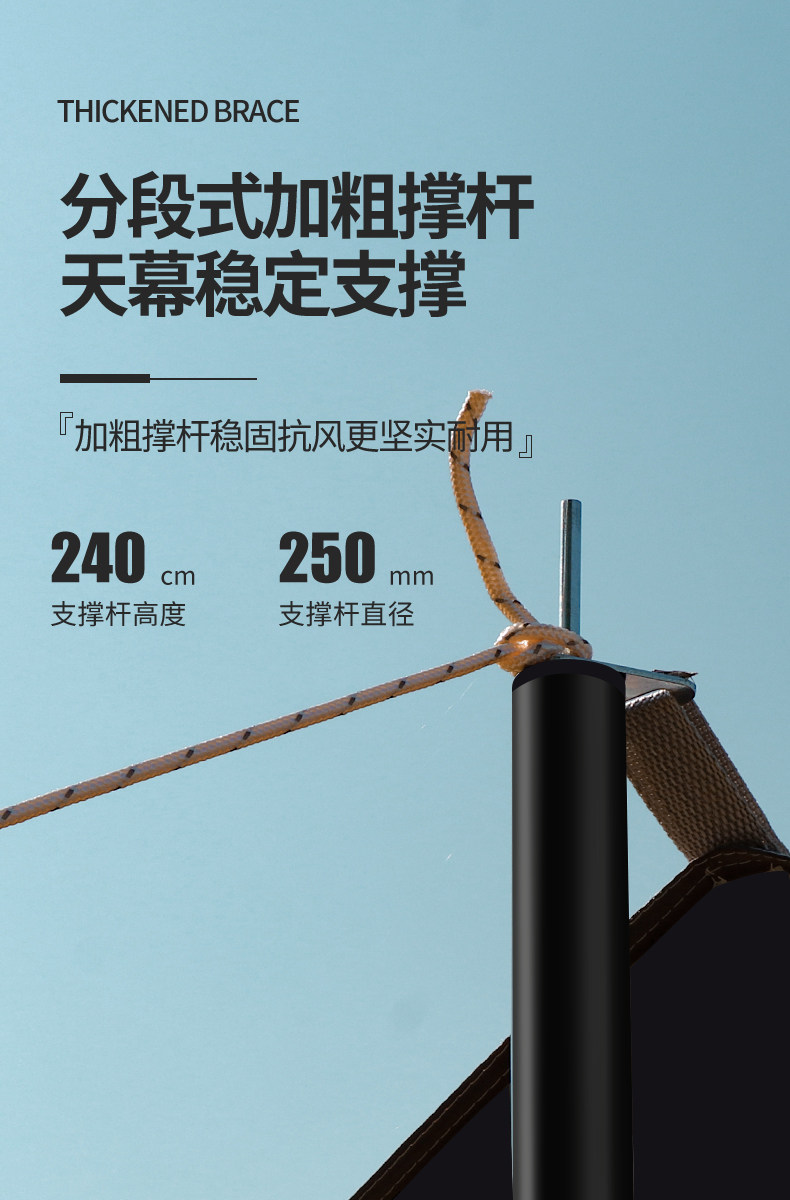Атриум 黑胶天幕帐篷户外露营野营涂银大遮阳棚防晒野餐六角蝶形凉棚装备 Aston Villa