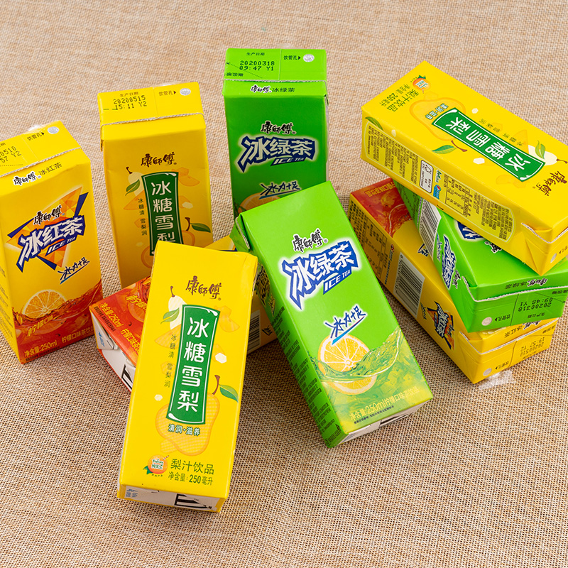 康师傅冰绿茶纸盒250ml*24盒装柠檬口味茶饮料夏季解暑水饮料饮品