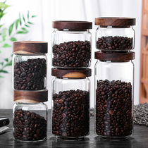 Transparent glass storage tank Kitchen food grains Coffee beans tea sealed tank Storage storage tank