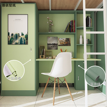 Wallpaper self-adhesive ins wind green girls dormitory college student bedroom bedroom background wall solid color waterproof wallpaper sticker